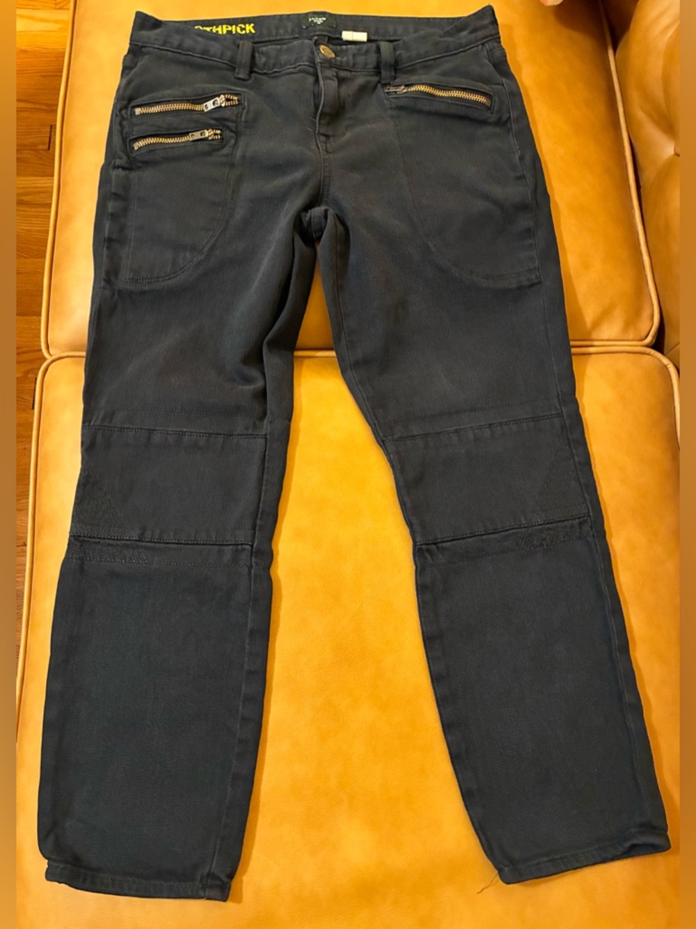 J. Crew Black Navy Toothpick Capri Jeans with Zipper details